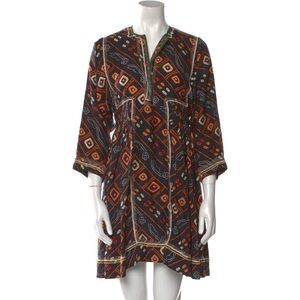 Isabel Marant Black and Orange Patterned Dress sz 36 small